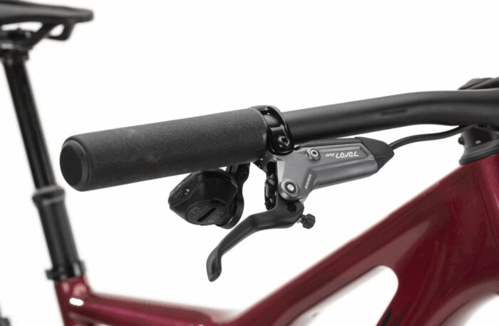 VTT 29" carbone trail tout suspendu Conor Burst dark rouge levier de frein sram