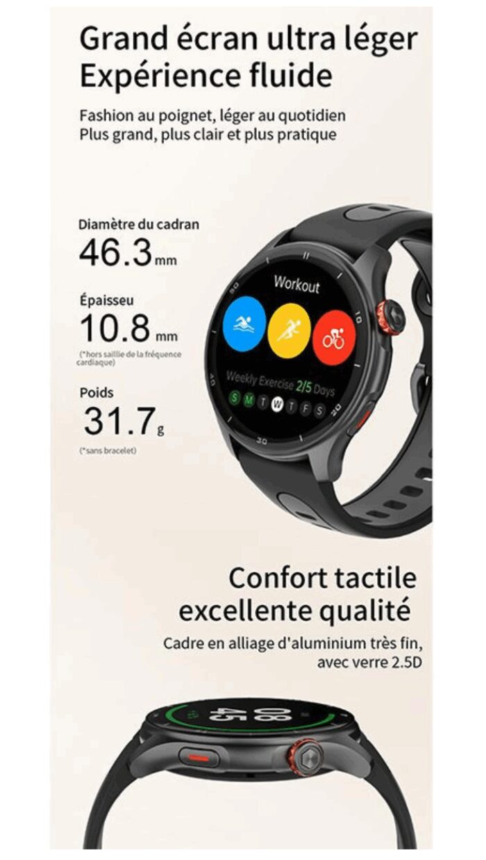 montre connectée / GPS / Bluetooth / waterproof Igpsport noir / gris / rose