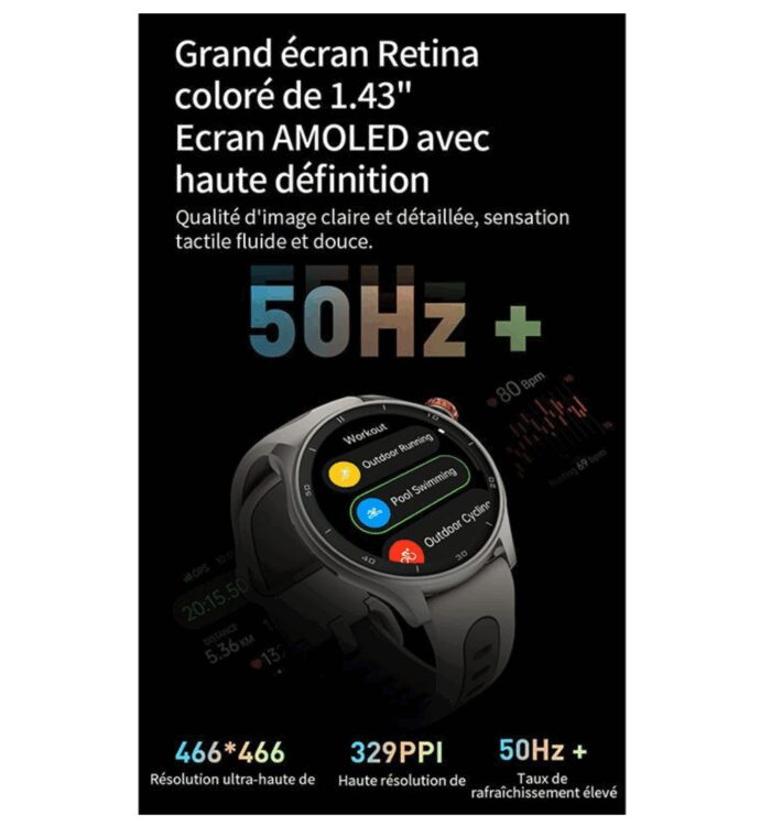 montre connectée / GPS / Bluetooth / waterproof Igpsport noir / gris / rose
